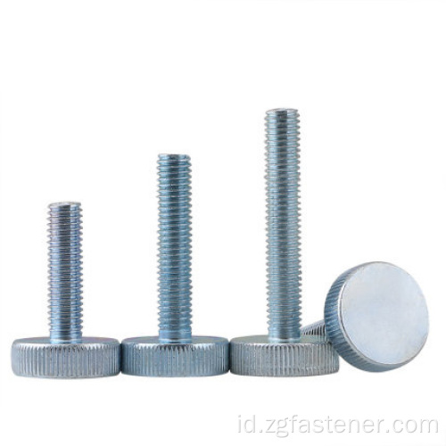 DIN653 Biru Putih Zinc Grade 8.8 Knurled Thin Thumbs Screws